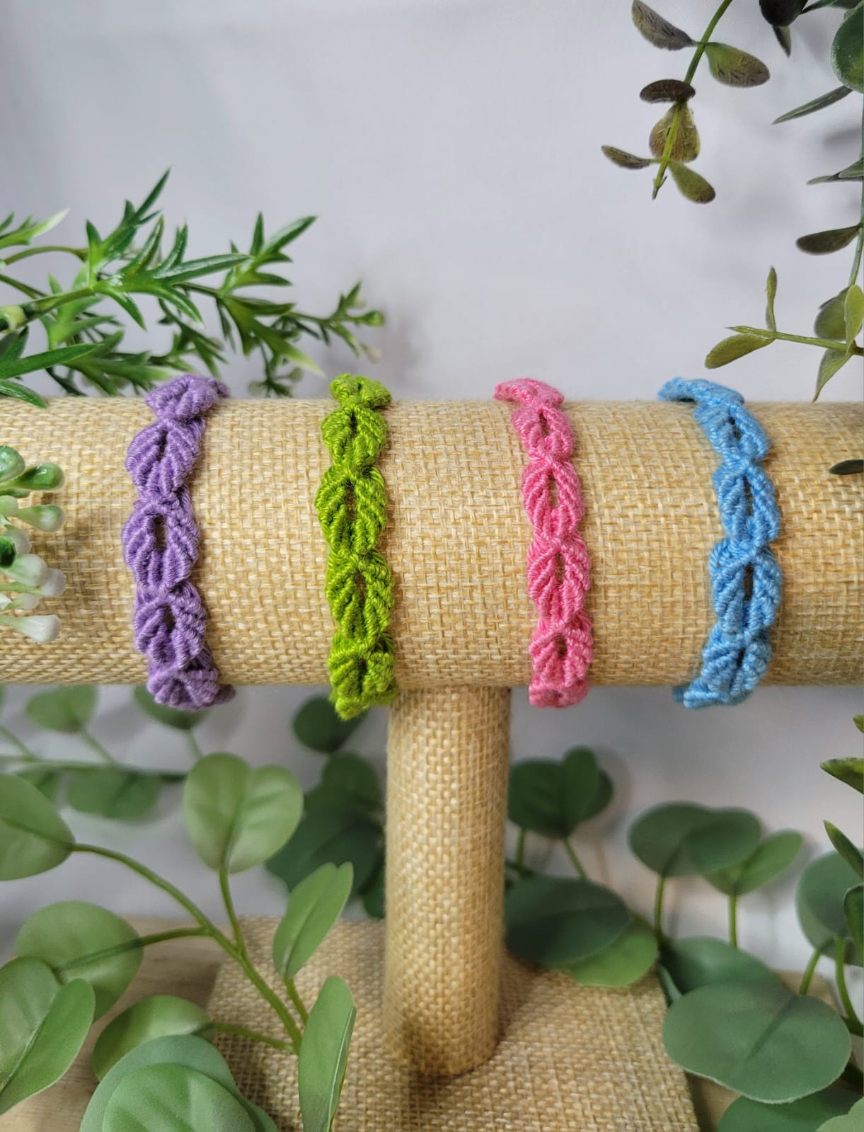 Handwoven bracelet leaves