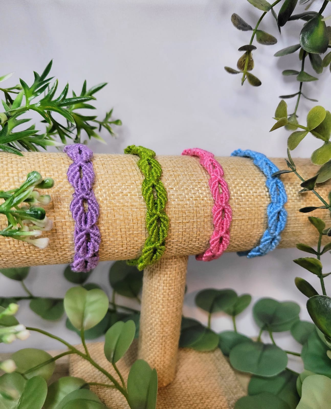 Handwoven bracelet leaves